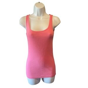 Faded Glory Women Y2K Ribbed Scoop Neck Tank Top M Pink Barbiecore Basic Summer